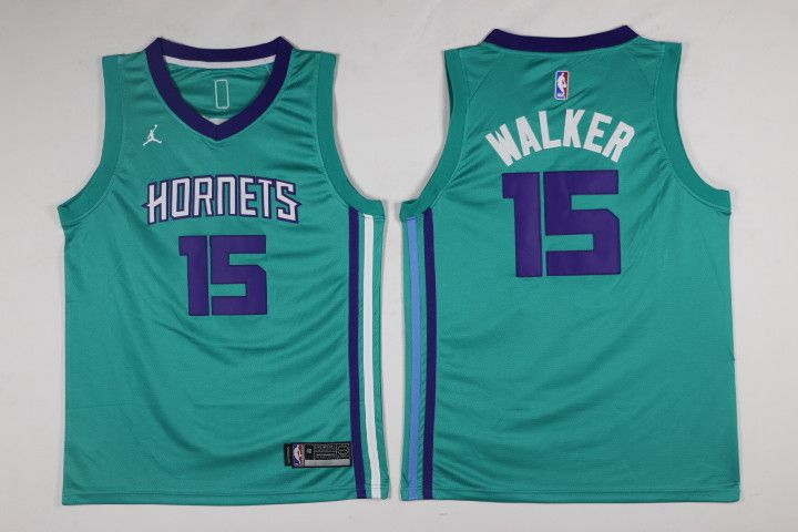 Men Charlotte Hornets 15 Kemba Walker Green Swingman Edition NBA Jersey